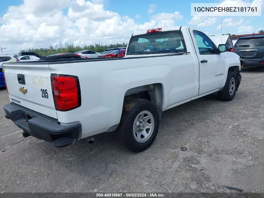 2014 Chevrolet Silverado 1500 Work Truck 1Wt VIN: 1GCNCPEH8EZ181761 Lot: 40019867