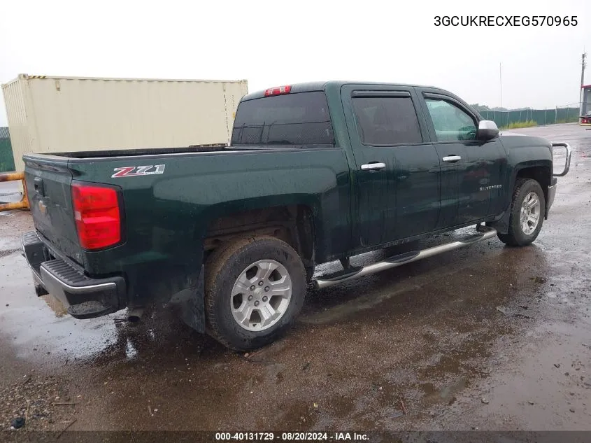 2014 Chevrolet Silverado 1500 2Lt VIN: 3GCUKRECXEG570965 Lot: 40131729