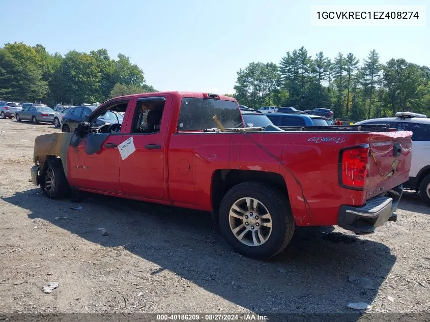 2014 Chevrolet Silverado 1500 1Lt VIN: 1GCVKREC1EZ408274 Lot: 40186209