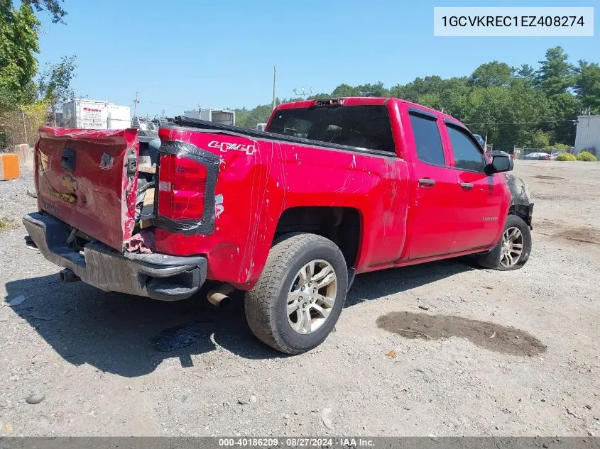 2014 Chevrolet Silverado 1500 1Lt VIN: 1GCVKREC1EZ408274 Lot: 40186209