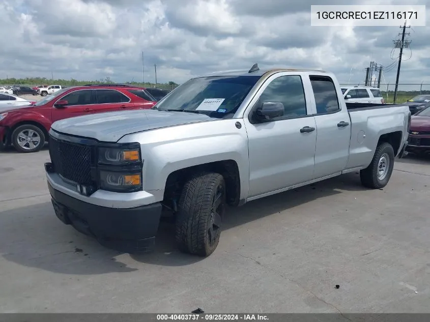 2014 Chevrolet Silverado 1500 1Lt VIN: 1GCRCREC1EZ116171 Lot: 40403737