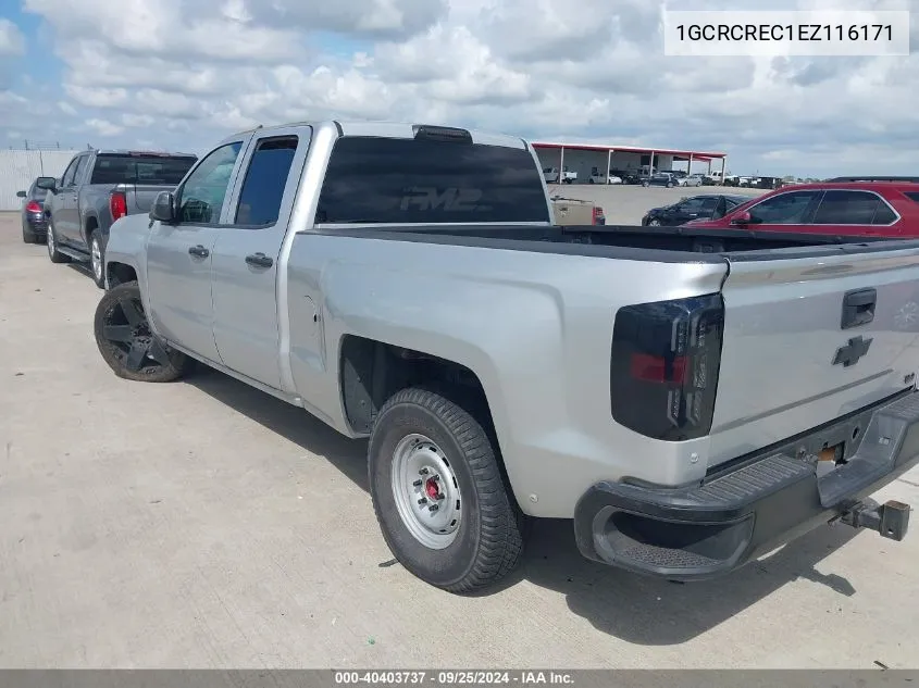 2014 Chevrolet Silverado 1500 1Lt VIN: 1GCRCREC1EZ116171 Lot: 40403737