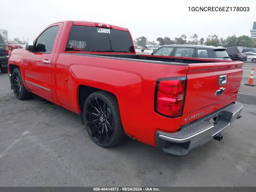 2014 Chevrolet Silverado 1500 1Lt VIN: 1GCNCREC6EZ178003 Lot: 40414572