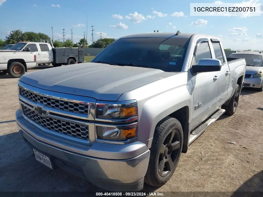 2014 Chevrolet Silverado 1500 1Lt VIN: 1GCRCREC1EZ200751 Lot: 40418508