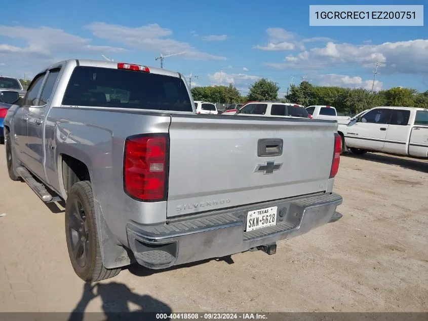 2014 Chevrolet Silverado 1500 1Lt VIN: 1GCRCREC1EZ200751 Lot: 40418508