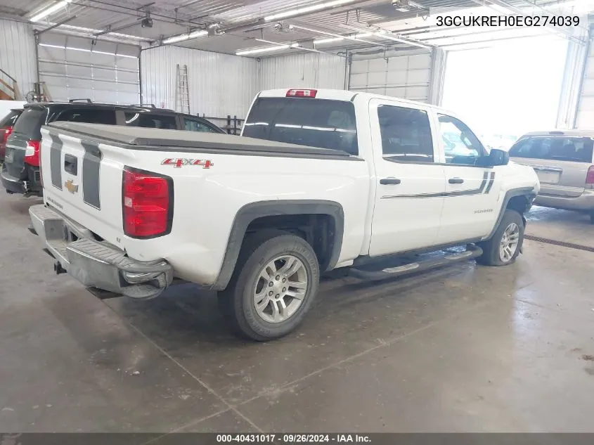 2014 Chevrolet Silverado 1500 1Lt/2Lt VIN: 3GCUKREH0EG274039 Lot: 40431017