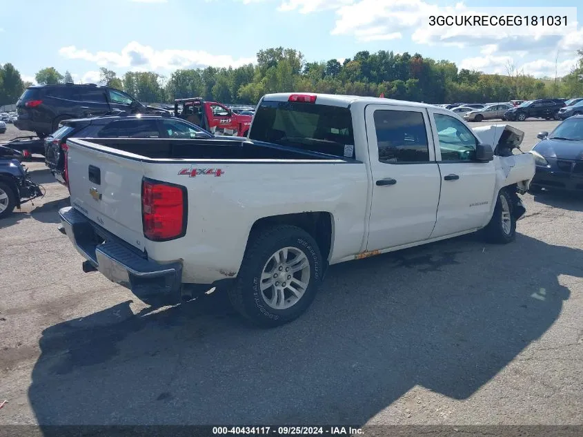 2014 Chevrolet Silverado 1500 1Lt VIN: 3GCUKREC6EG181031 Lot: 40434117