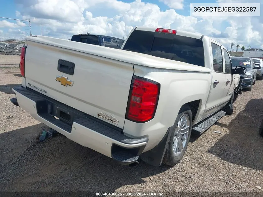 2014 Chevrolet Silverado 1500 High Country VIN: 3GCPCTEJ6EG322587 Lot: 40436626