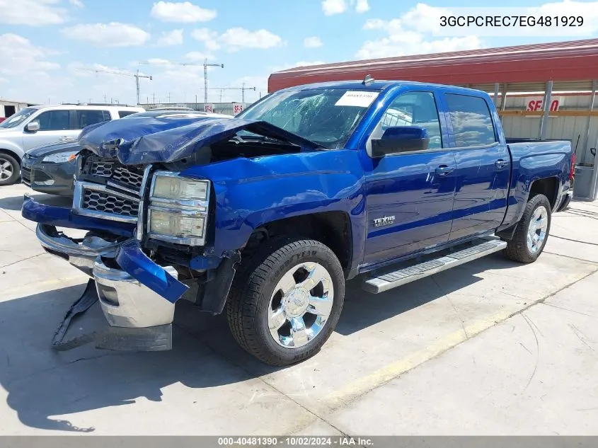 2014 Chevrolet Silverado 1500 1Lt VIN: 3GCPCREC7EG481929 Lot: 40481390