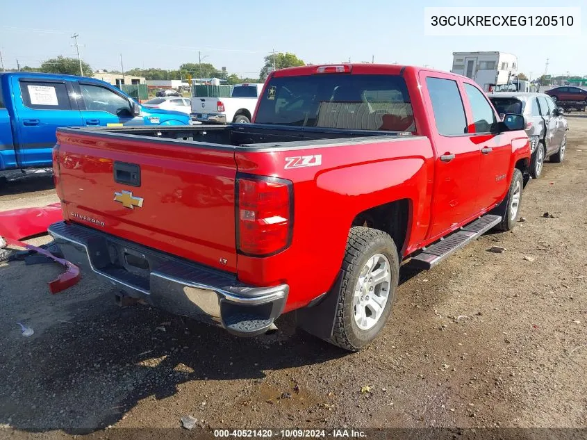 2014 Chevrolet Silverado 1500 1Lt/2Lt VIN: 3GCUKRECXEG120510 Lot: 40521420