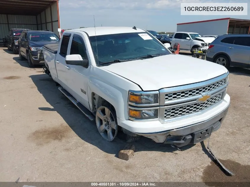 2014 Chevrolet Silverado C1500 Lt VIN: 1GCRCREC3EZ260689 Lot: 40551381