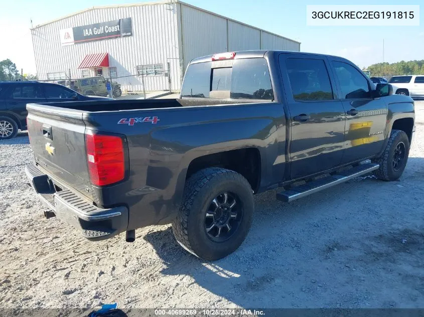 2014 Chevrolet Silverado 1500 1Lt VIN: 3GCUKREC2EG191815 Lot: 40699269