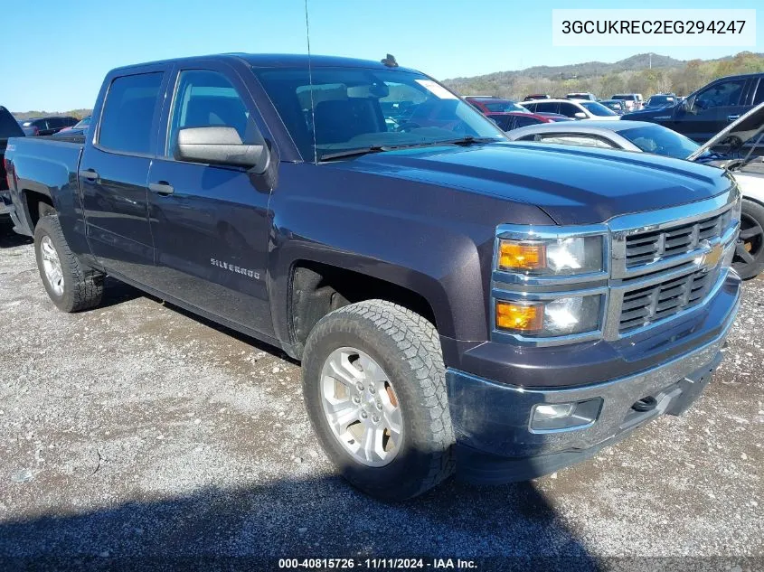 2014 Chevrolet Silverado 1500 2Lt VIN: 3GCUKREC2EG294247 Lot: 40815726