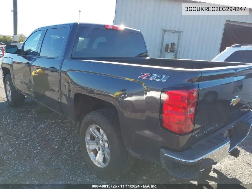 2014 Chevrolet Silverado 1500 2Lt VIN: 3GCUKREC2EG294247 Lot: 40815726