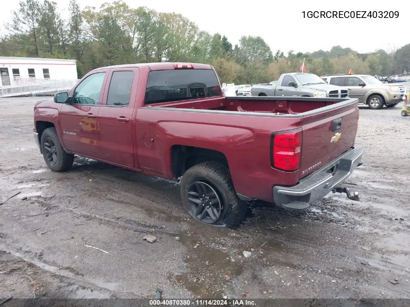 1GCRCREC0EZ403209 2014 Chevrolet Silverado 1500 1Lt