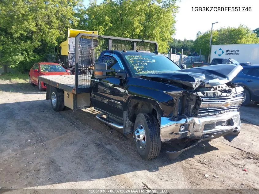 2015 Chevrolet Silverado 3500Hd VIN: 1GB3KZC80FF551746 Lot: 12061930