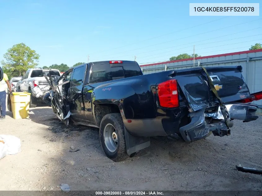 2015 Chevrolet Silverado 3500Hd Ltz VIN: 1GC4K0E85FF520078 Lot: 39820003