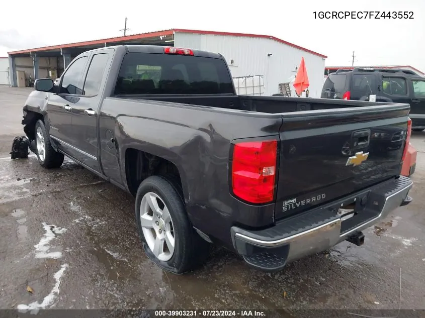 2015 Chevrolet Silverado 1500 Ls VIN: 1GCRCPEC7FZ443552 Lot: 39903231