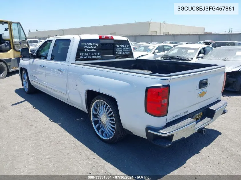 3GCUCSEJ3FG467861 2015 Chevrolet Silverado C1500 Ltz