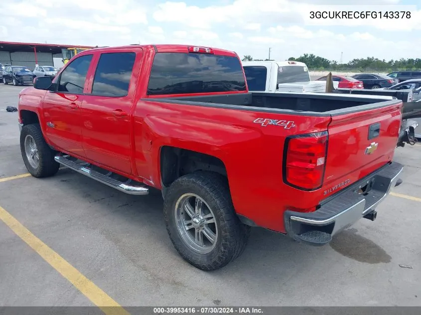 2015 Chevrolet Silverado 1500 1Lt VIN: 3GCUKREC6FG143378 Lot: 39953416