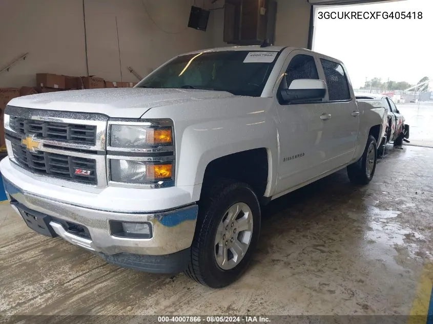 2015 Chevrolet Silverado 1500 2Lt VIN: 3GCUKRECXFG405418 Lot: 40007866