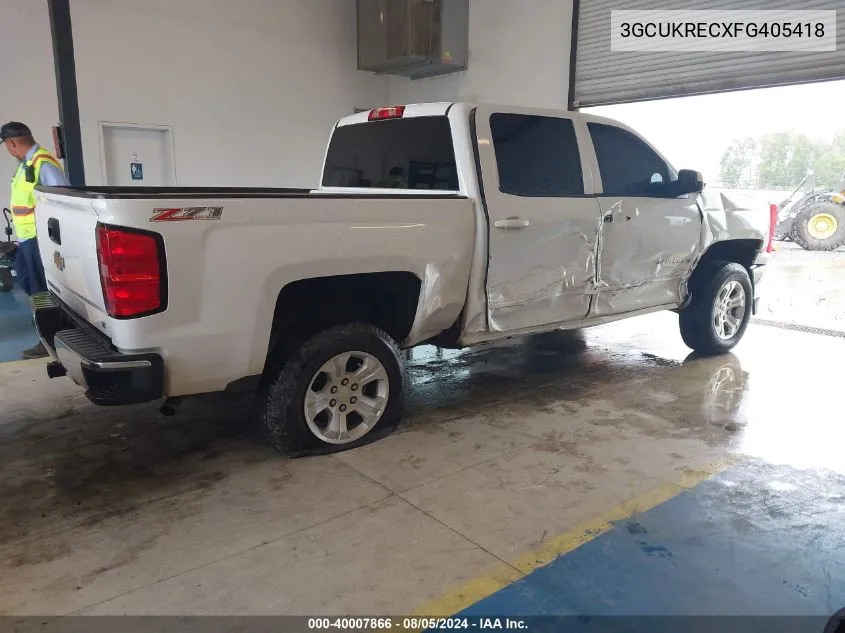 2015 Chevrolet Silverado 1500 2Lt VIN: 3GCUKRECXFG405418 Lot: 40007866