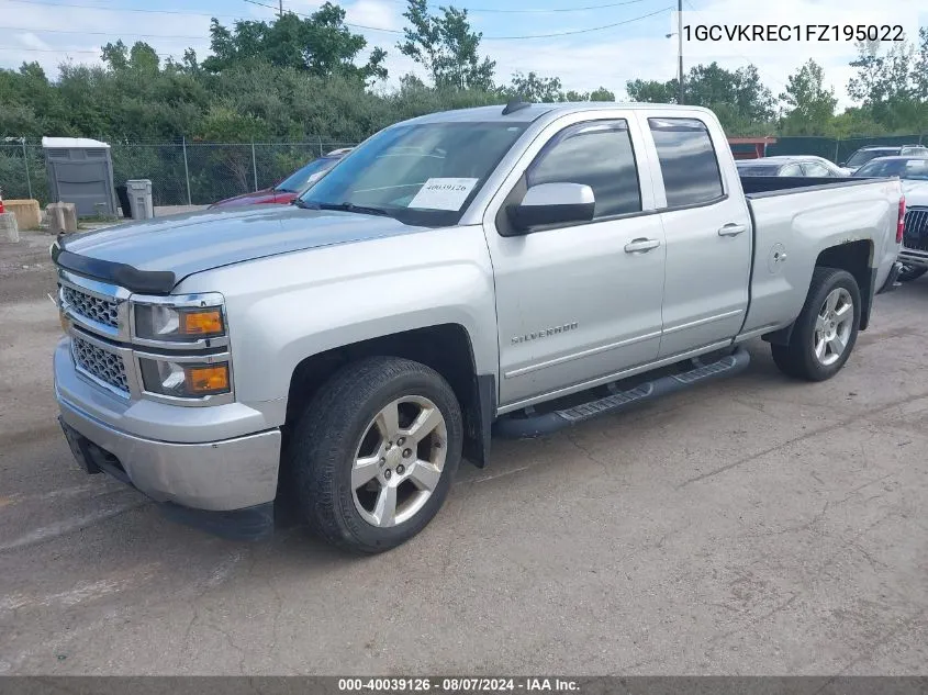 2015 Chevrolet Silverado 1500 1Lt VIN: 1GCVKREC1FZ195022 Lot: 40039126