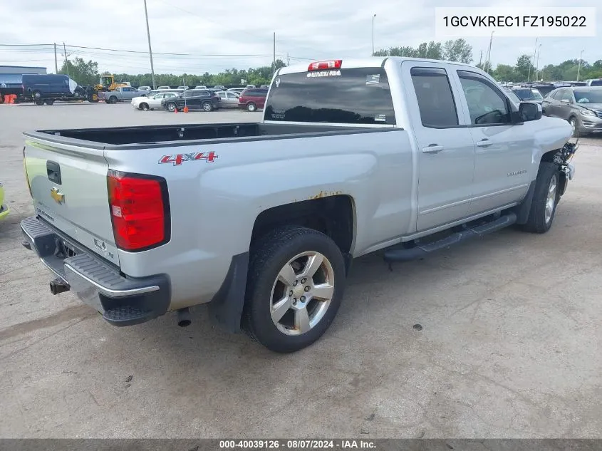 2015 Chevrolet Silverado 1500 1Lt VIN: 1GCVKREC1FZ195022 Lot: 40039126