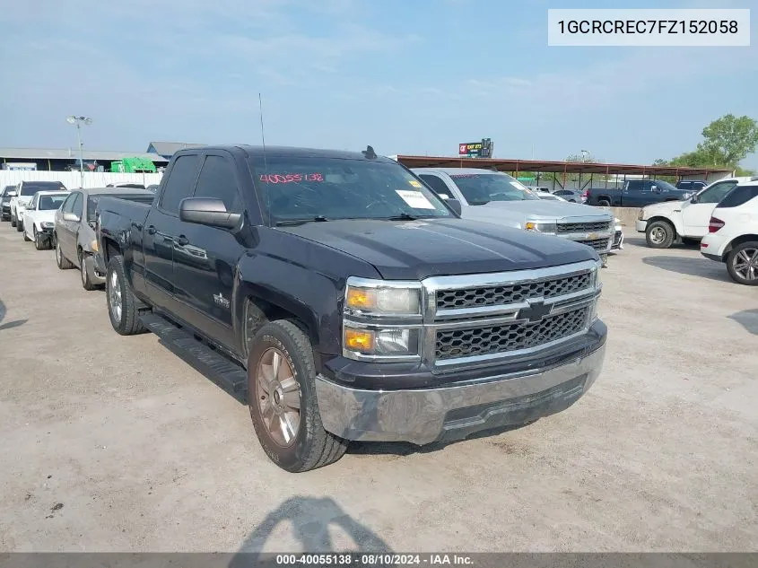 2015 Chevrolet Silverado 1500 1Lt VIN: 1GCRCREC7FZ152058 Lot: 40055138