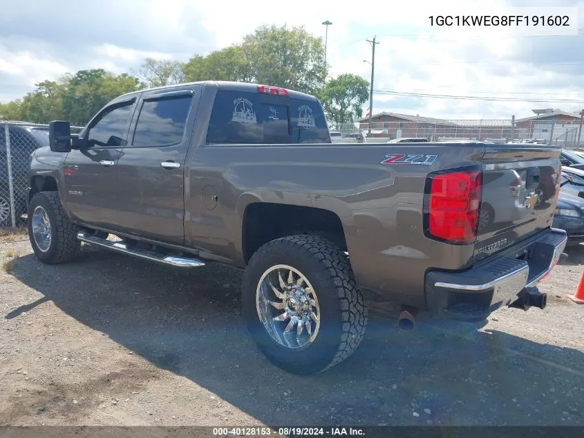 2015 Chevrolet Silverado 2500Hd Ltz VIN: 1GC1KWEG8FF191602 Lot: 40128153