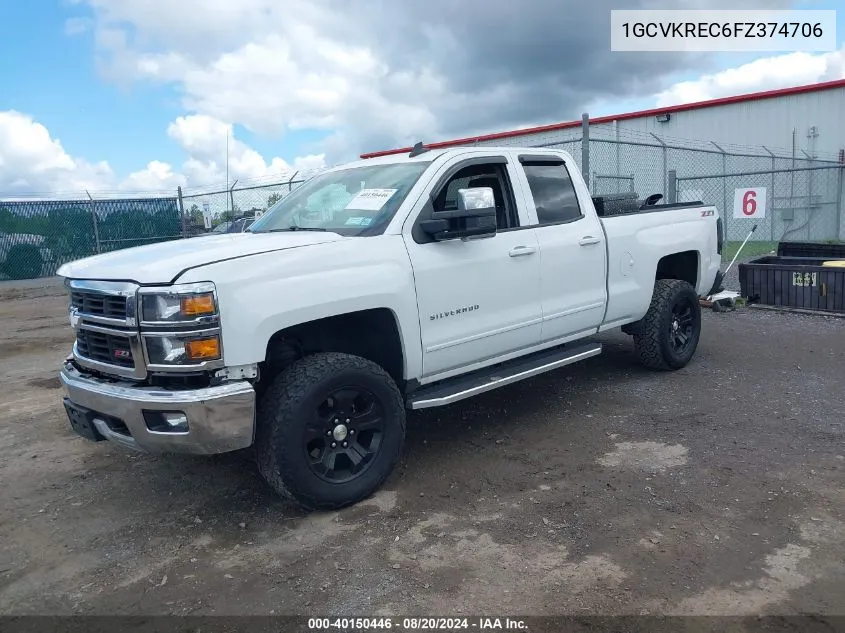 2015 Chevrolet Silverado 1500 2Lt VIN: 1GCVKREC6FZ374706 Lot: 40150446