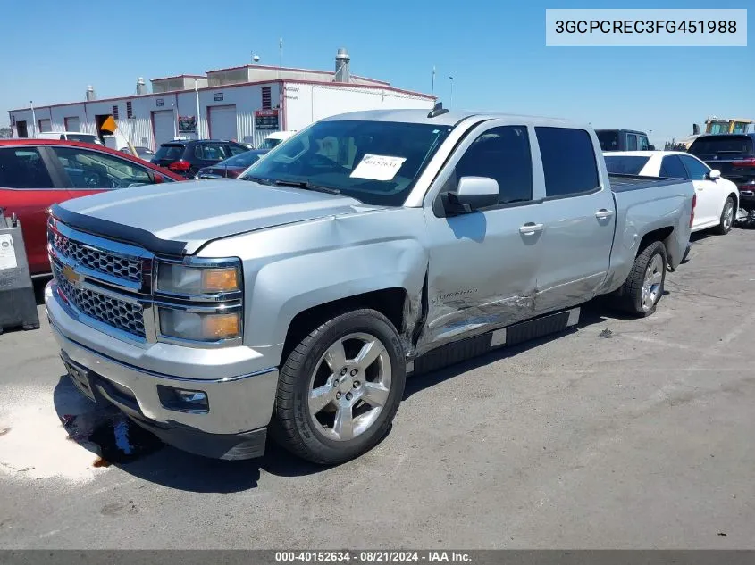 2015 Chevrolet Silverado C1500 Lt VIN: 3GCPCREC3FG451988 Lot: 40152634