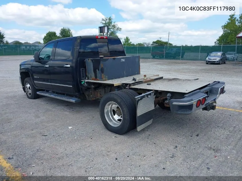 2015 Chevrolet Silverado 3500Hd Ltz VIN: 1GC4K0C83FF117980 Lot: 40162318