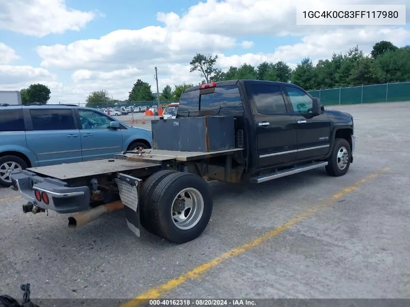 2015 Chevrolet Silverado 3500Hd Ltz VIN: 1GC4K0C83FF117980 Lot: 40162318