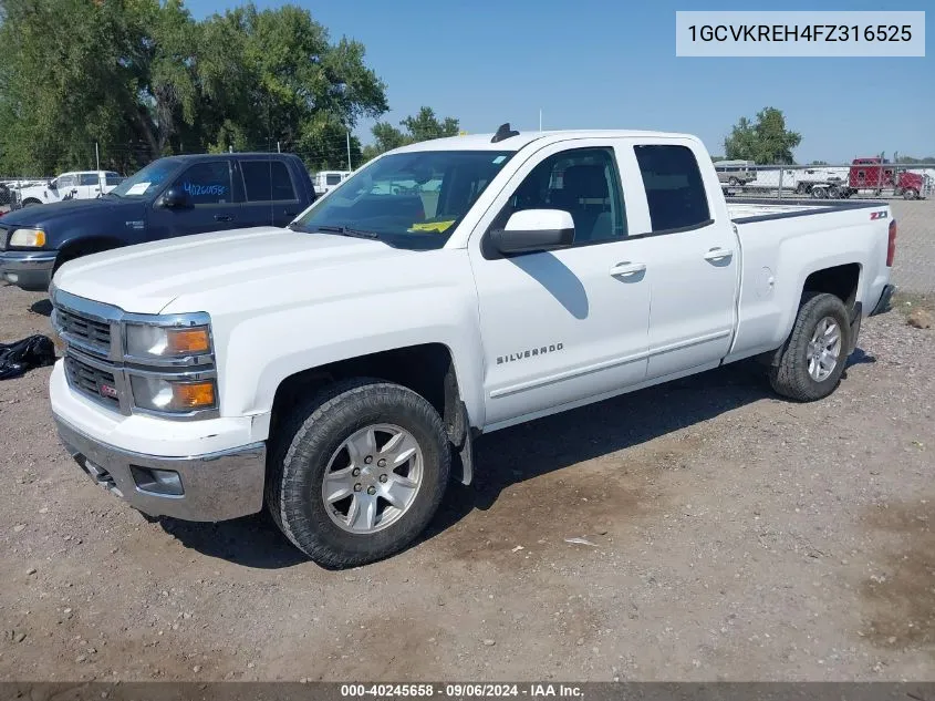 2015 Chevrolet Silverado 1500 2Lt VIN: 1GCVKREH4FZ316525 Lot: 40245658