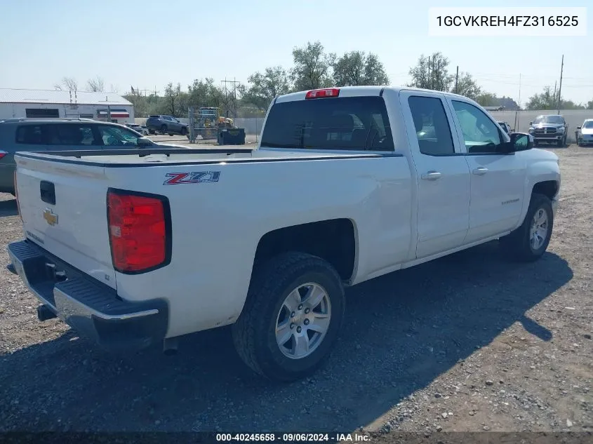 2015 Chevrolet Silverado 1500 2Lt VIN: 1GCVKREH4FZ316525 Lot: 40245658