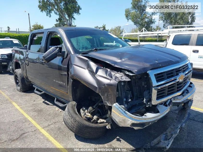 2015 Chevrolet Silverado 1500 2Lt VIN: 3GCUKREC1FG332522 Lot: 40253525