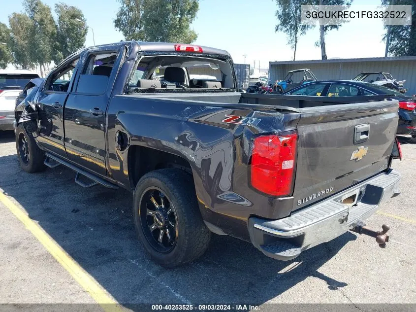 2015 Chevrolet Silverado 1500 2Lt VIN: 3GCUKREC1FG332522 Lot: 40253525