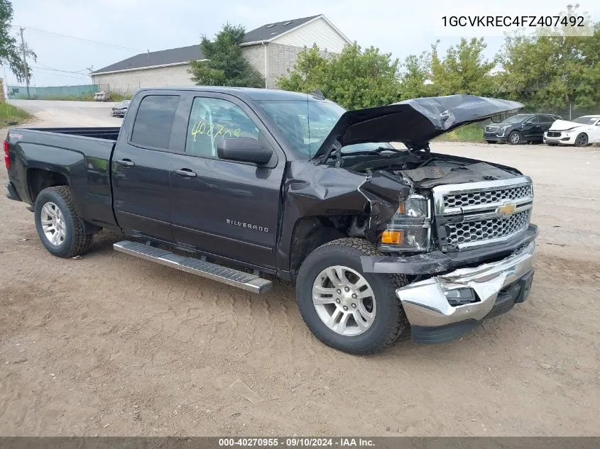 2015 Chevrolet Silverado K1500 Lt VIN: 1GCVKREC4FZ407492 Lot: 40270955