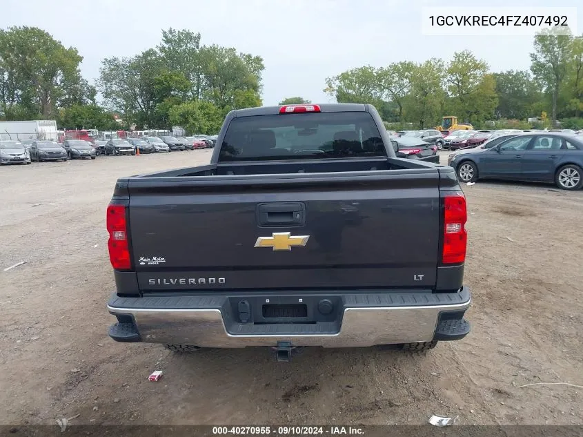 2015 Chevrolet Silverado K1500 Lt VIN: 1GCVKREC4FZ407492 Lot: 40270955