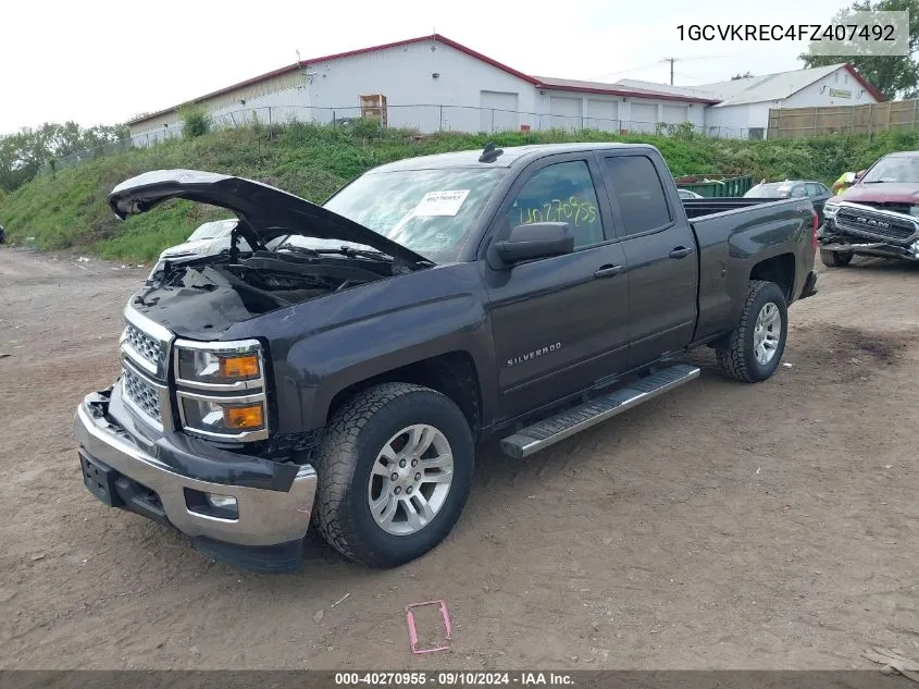 2015 Chevrolet Silverado K1500 Lt VIN: 1GCVKREC4FZ407492 Lot: 40270955