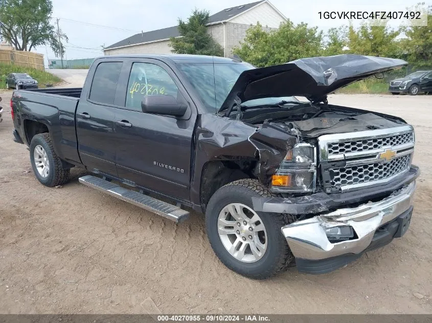 2015 Chevrolet Silverado K1500 Lt VIN: 1GCVKREC4FZ407492 Lot: 40270955