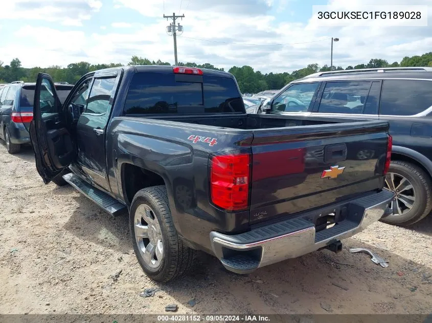 2015 Chevrolet Silverado 1500 1Lz VIN: 3GCUKSEC1FG189028 Lot: 40281152