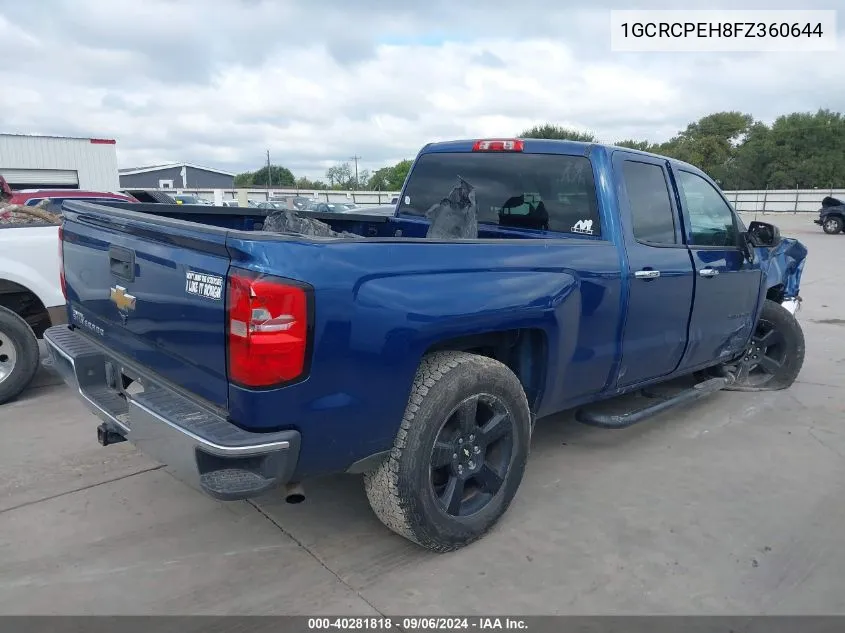 2015 Chevrolet Silverado 1500 Ls VIN: 1GCRCPEH8FZ360644 Lot: 40281818