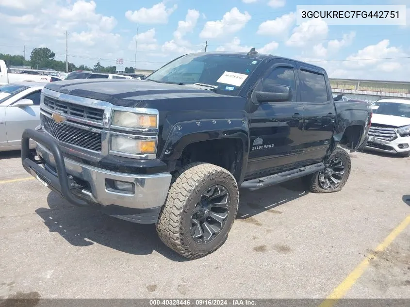 2015 Chevrolet Silverado 1500 2Lt VIN: 3GCUKREC7FG442751 Lot: 40328446