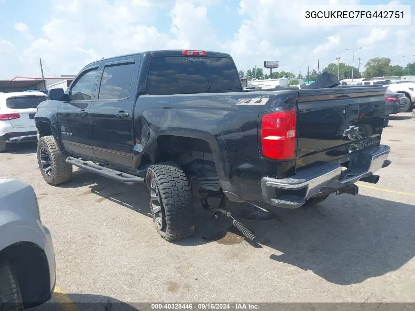 2015 Chevrolet Silverado 1500 2Lt VIN: 3GCUKREC7FG442751 Lot: 40328446