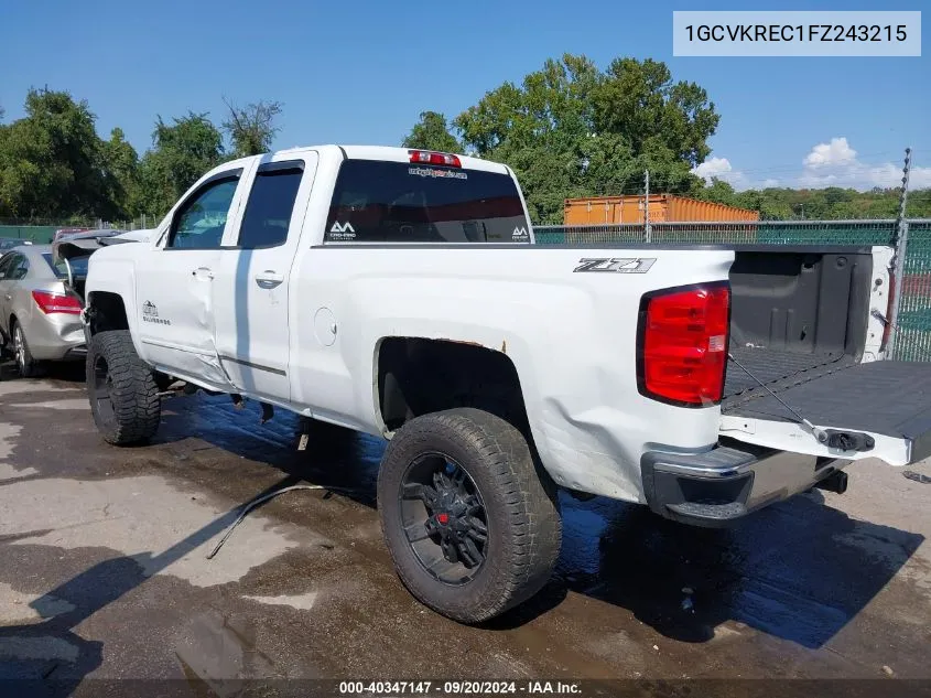 2015 Chevrolet Silverado 1500 2Lt VIN: 1GCVKREC1FZ243215 Lot: 40347147