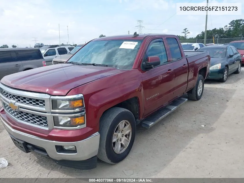 2015 Chevrolet Silverado 1500 1Lt VIN: 1GCRCREC6FZ151273 Lot: 40377068