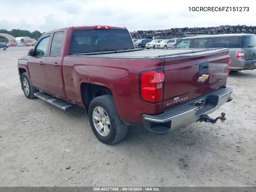 2015 Chevrolet Silverado 1500 1Lt VIN: 1GCRCREC6FZ151273 Lot: 40377068