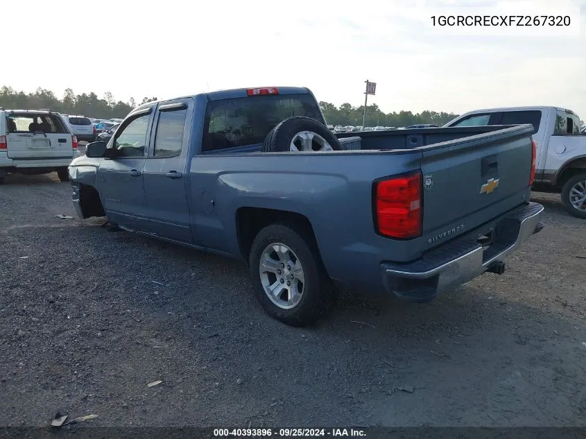 2015 Chevrolet Silverado 1500 1Lt VIN: 1GCRCRECXFZ267320 Lot: 40393896